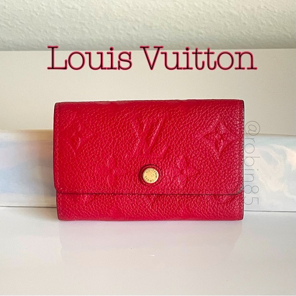 LOUIS VUITTON ❤️ Red Empreinte 6 Ring Key Holder ❤️ Excellent Condition - Picture 2 of 13
